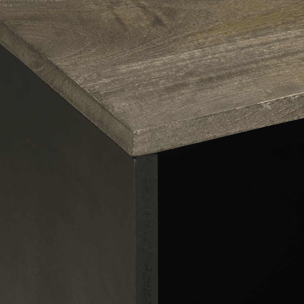 Mobile Porta TV Nero 80x33x46 cm in Legno Massello di Mango - homemem39