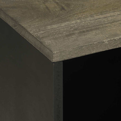 Mobile Porta TV Nero 80x33x46 cm in Legno Massello di Mango - homemem39