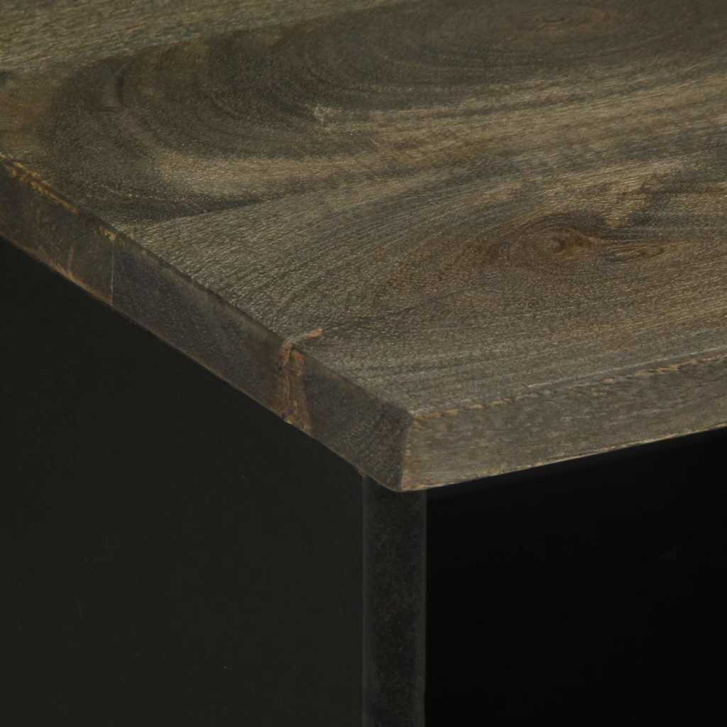 Mobile Porta TV Nero 100x33x46 cm in Legno Massello di Mango - homemem39