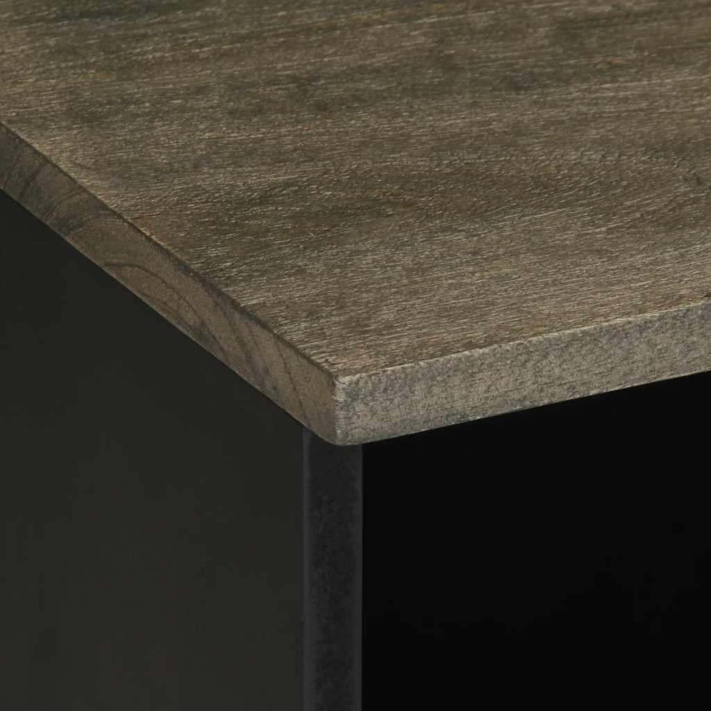 Mobile Porta TV Nero 80x33x46 cm in Legno Massello di Mango - homemem39