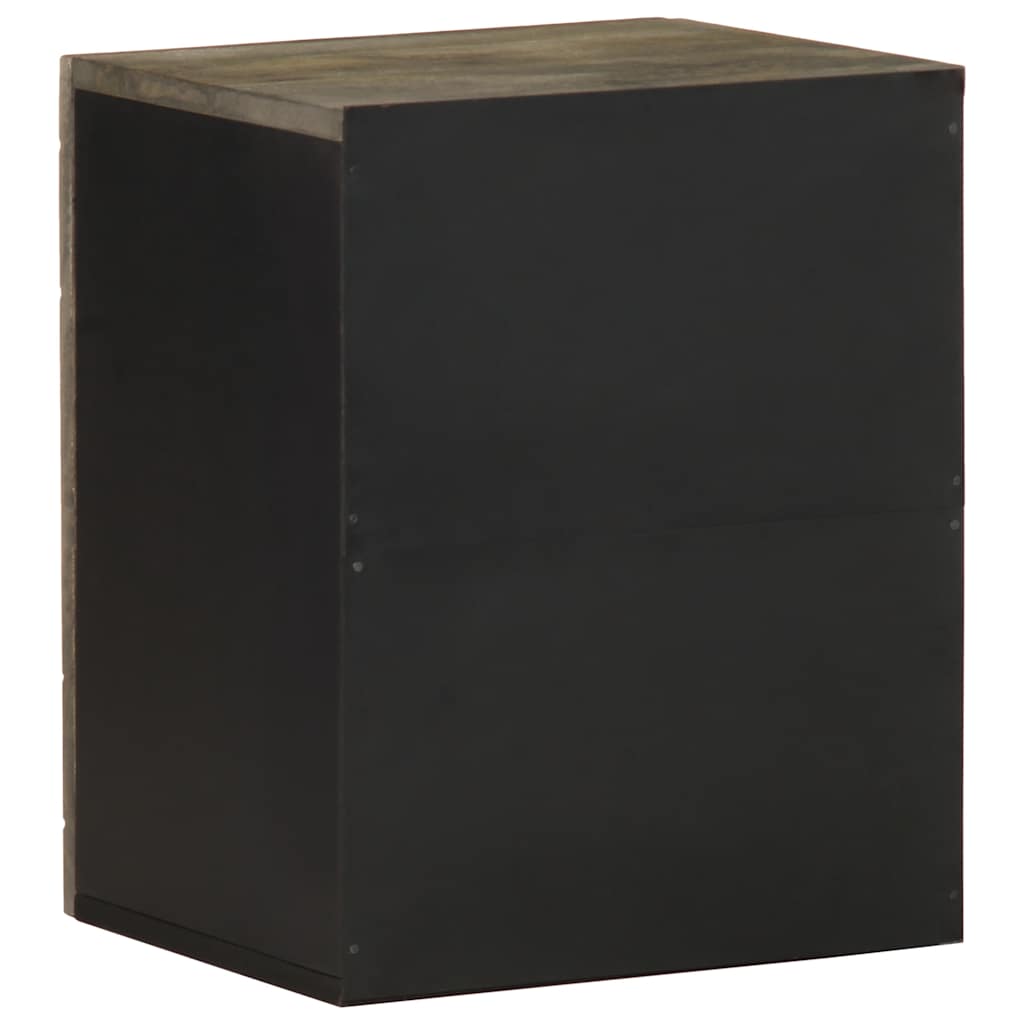 Mobile da Bagno a Parete Nero 38x33x48 cm Legno Massello Mango | homemem39