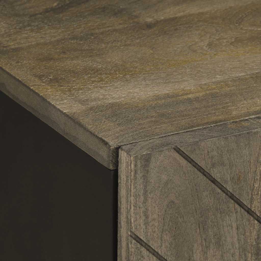 Mobile da Bagno a Parete Nero 38x33x48 cm Legno Massello Mango | homemem39