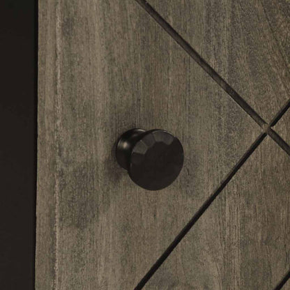 Mobile da Bagno a Parete Nero 38x33x48 cm Legno Massello Mango | homemem39