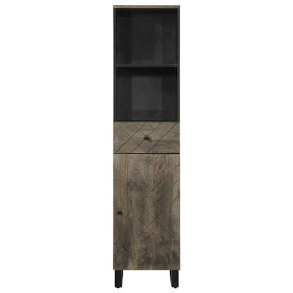 Mobile da Bagno Nero 38x33x160 cm in Legno Massello di Mango | homemem39