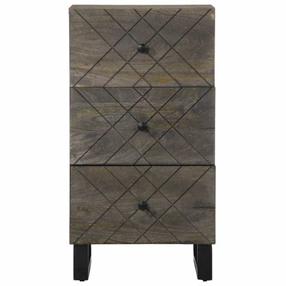 Credenza Nera 40x33x75 cm in Legno Massello di Mango - homemem39