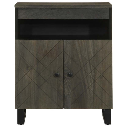 Credenza Nera 60x33x75 cm in Legno Massello di Mango - homemem39