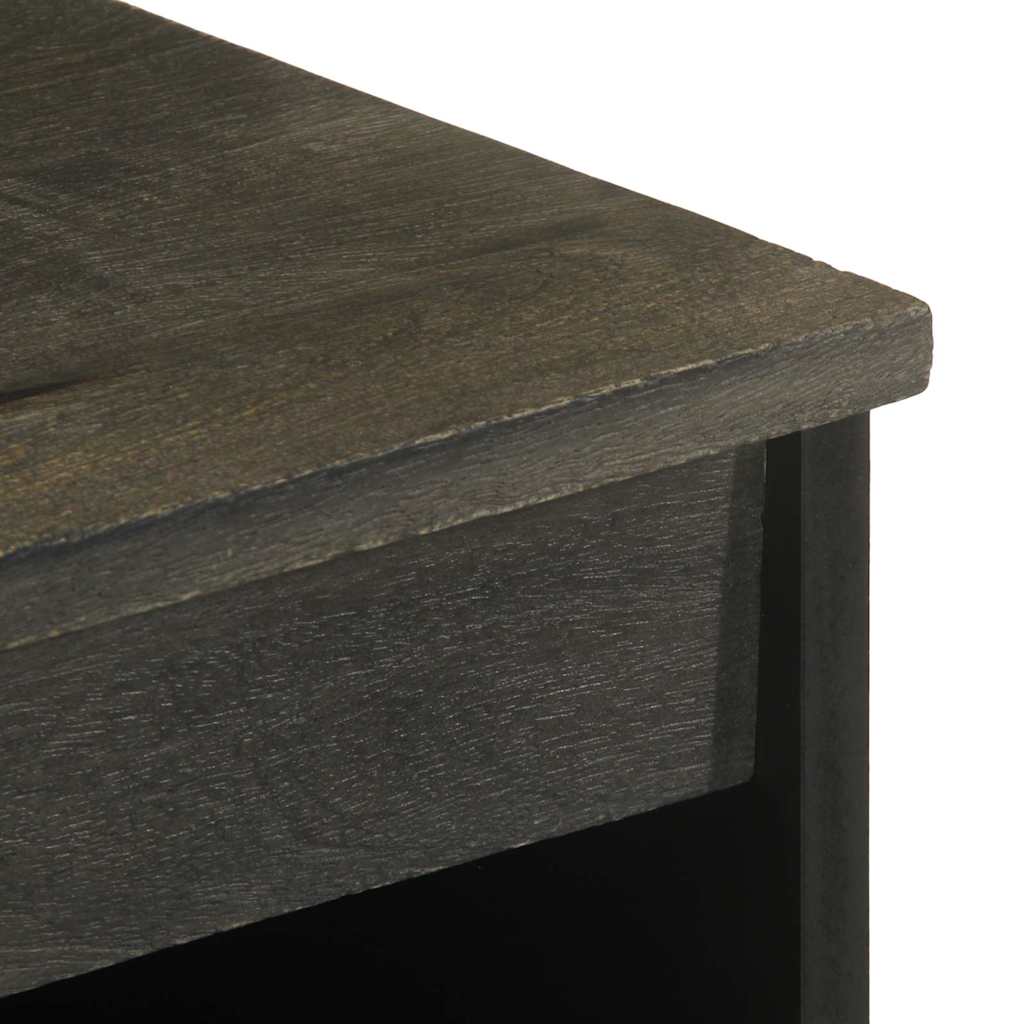 Credenza Nera 60x33x75 cm in Legno Massello di Mango - homemem39