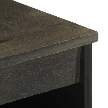 Credenza Nera 60x33x75 cm in Legno Massello di Mango - homemem39
