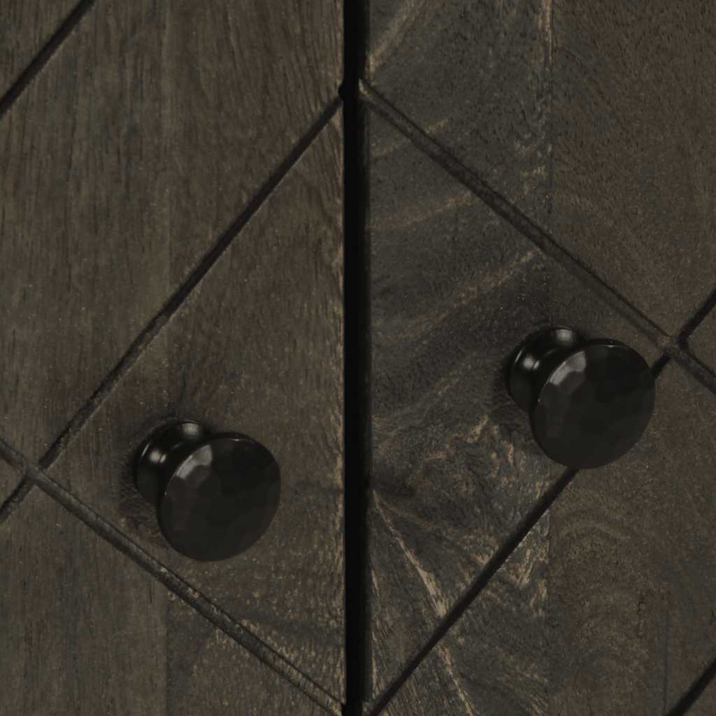 Credenza Nera 60x33x75 cm in Legno Massello di Mango - homemem39