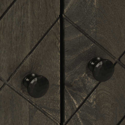 Credenza Nera 60x33x75 cm in Legno Massello di Mango - homemem39