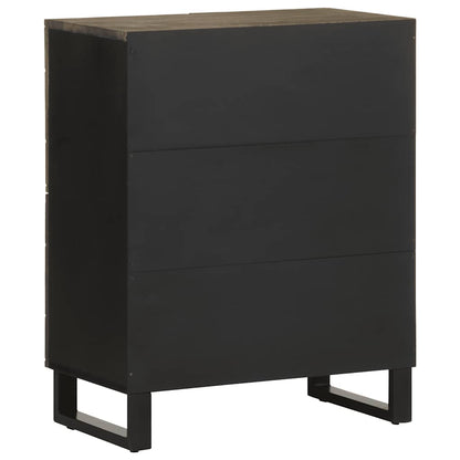 Credenza Nera 60x33x75 cm in Legno Massello di Mango - homemem39
