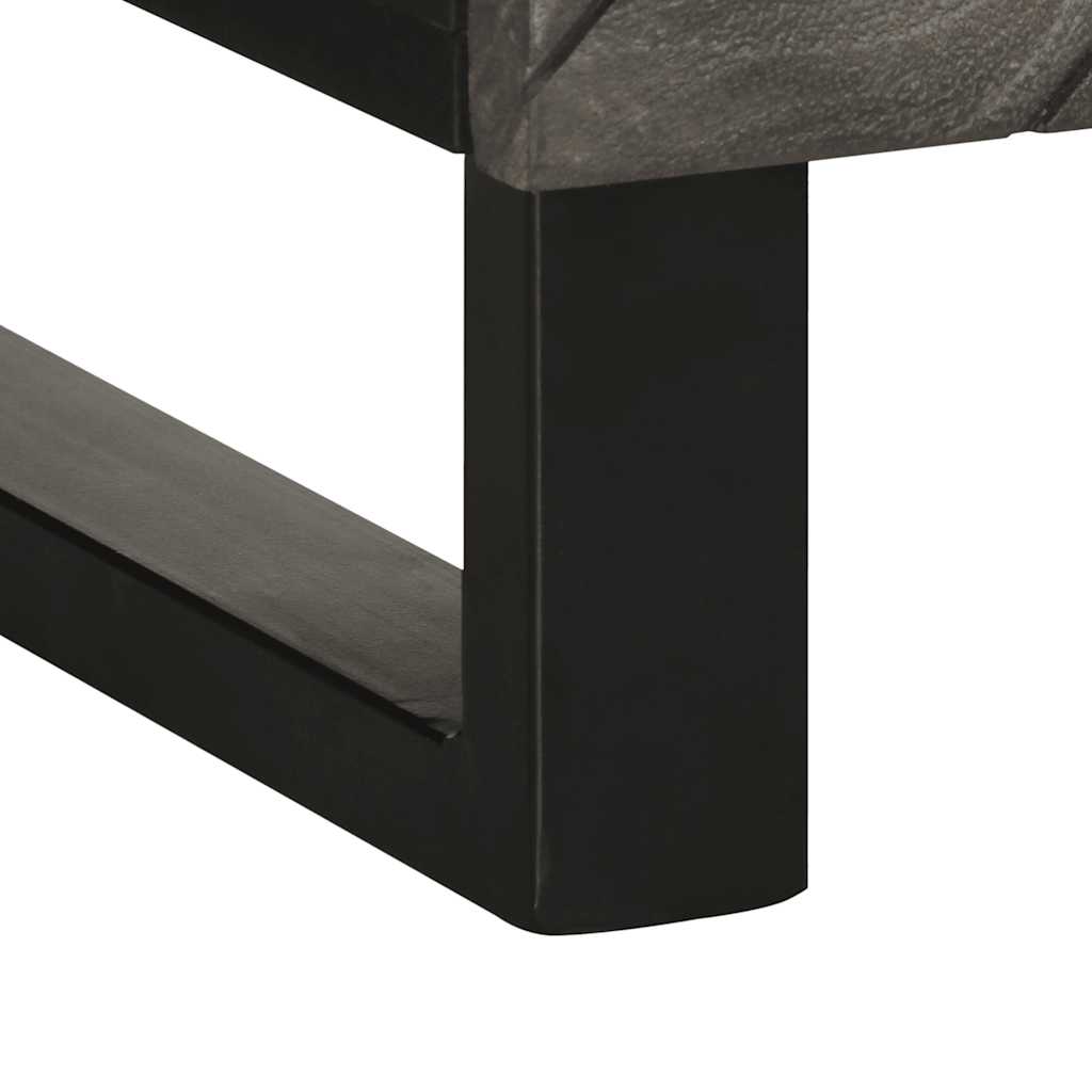 Credenza Nera 60x33x75 cm in Legno Massello di Mango - homemem39