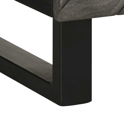 Credenza Nera 60x33x75 cm in Legno Massello di Mango - homemem39