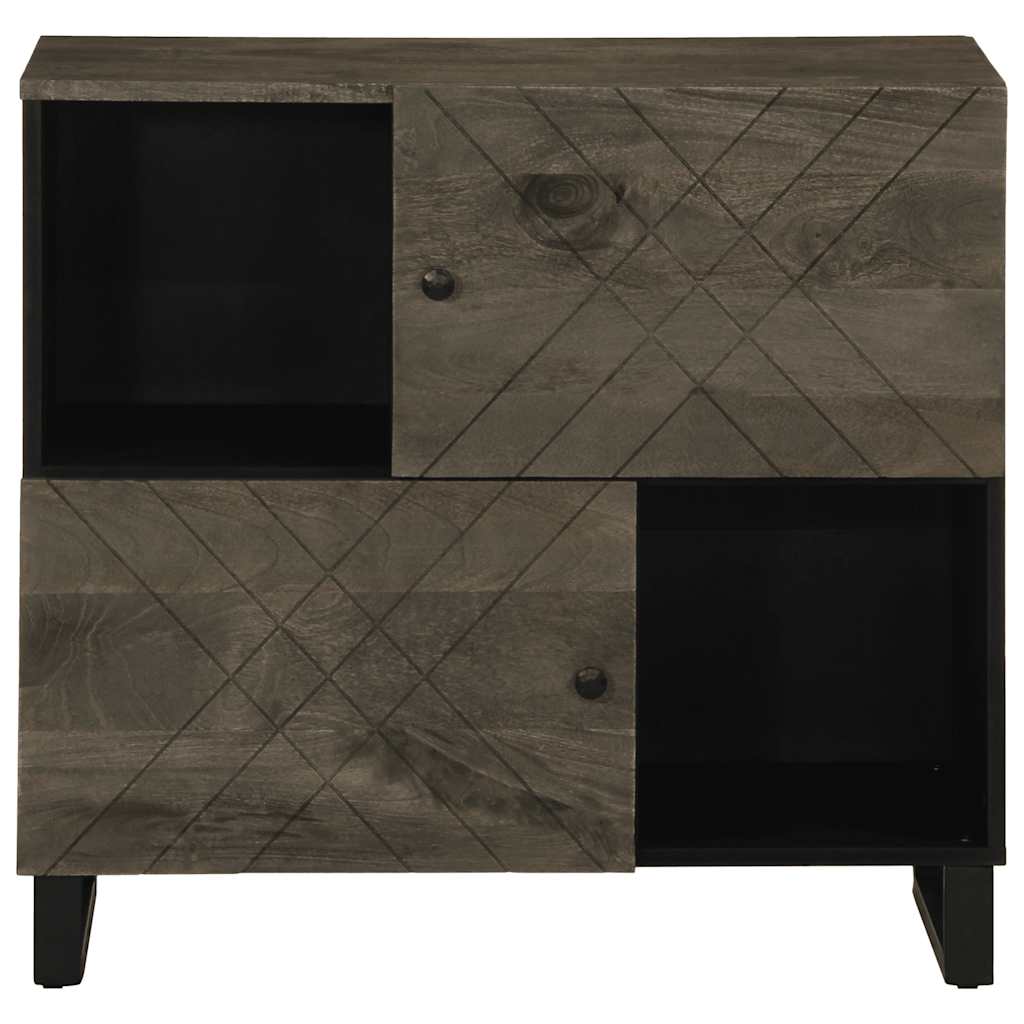 Credenza Nera 80x33x75 cm in Legno Massello di Mango - homemem39