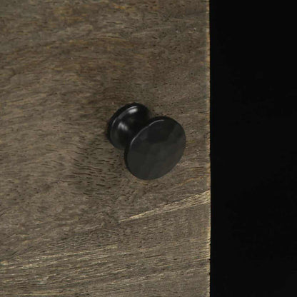 Credenza Nera 80x33x75 cm in Legno Massello di Mango - homemem39