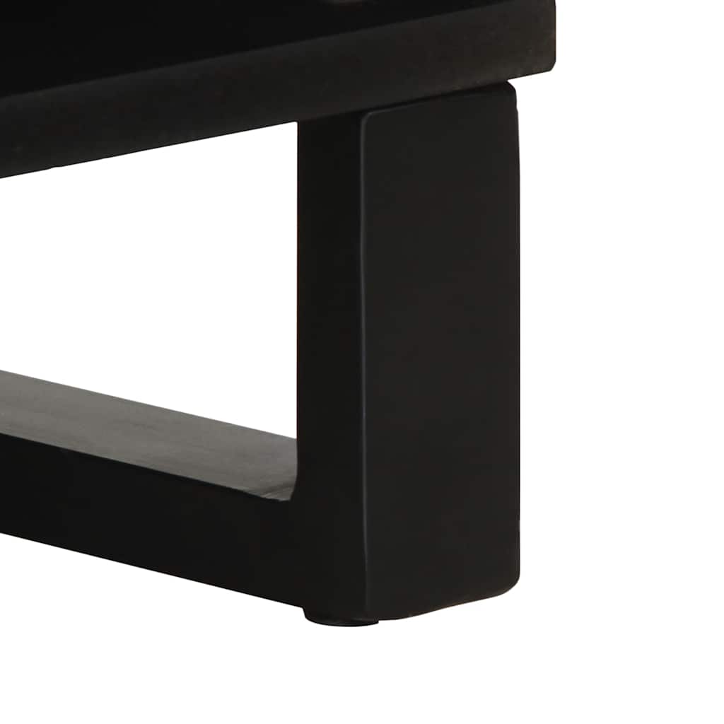 Credenza Nera 80x33x75 cm in Legno Massello di Mango - homemem39