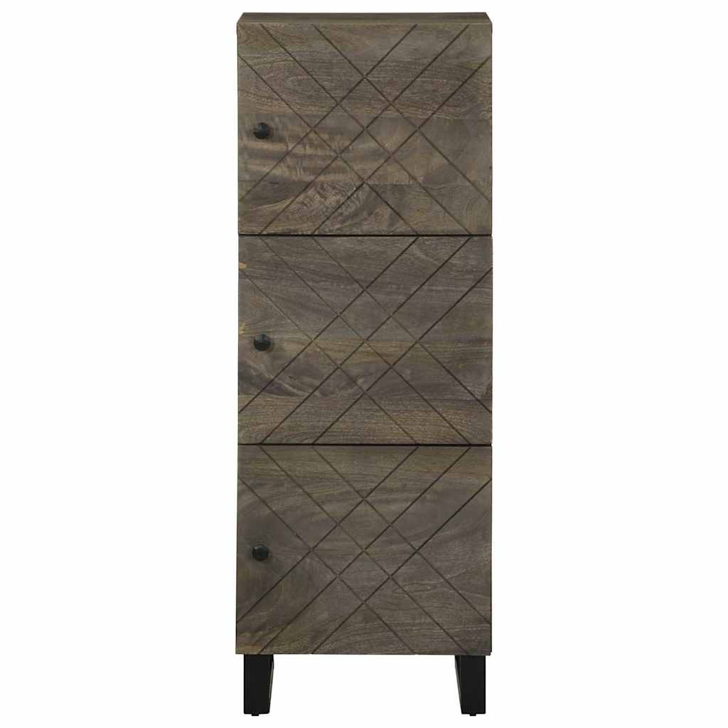 Credenza Nera 40x33x110 cm in Legno Massello di Mango - homemem39