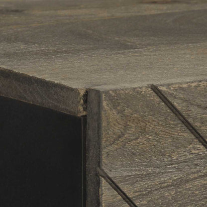 Credenza Nera 40x33x110 cm in Legno Massello di Mango - homemem39