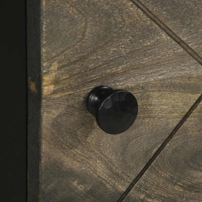 Credenza Nera 40x33x110 cm in Legno Massello di Mango - homemem39