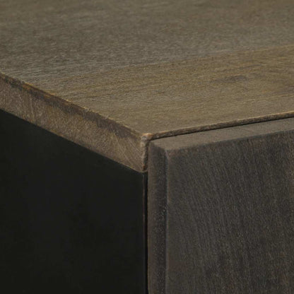 Credenza Nera 60x33x100 cm in Legno Massello di Mango - homemem39