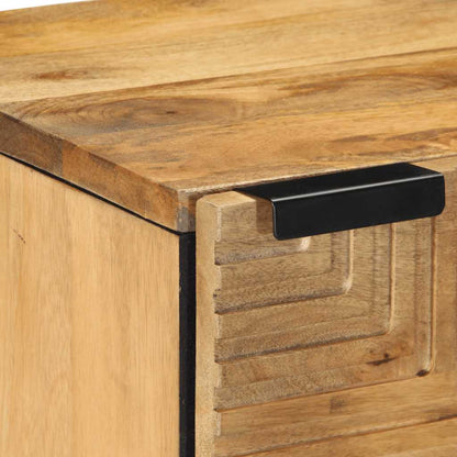 Comodino Marrone 40x33x46 cm in Legno Massello di Mango - homemem39