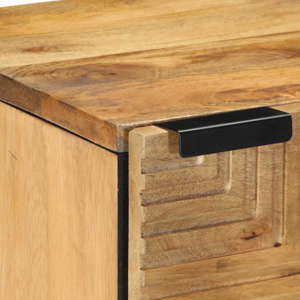 Comodini 2pz Marrone 40x33x46 cm in Legno Massello di Mango - homemem39