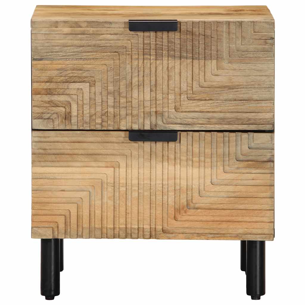 Comodino Marrone 40x33x46 cm in Legno Massello di Mango - homemem39