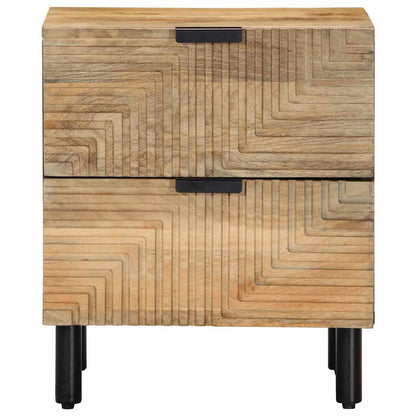 Comodino Marrone 40x33x46 cm in Legno Massello di Mango - homemem39