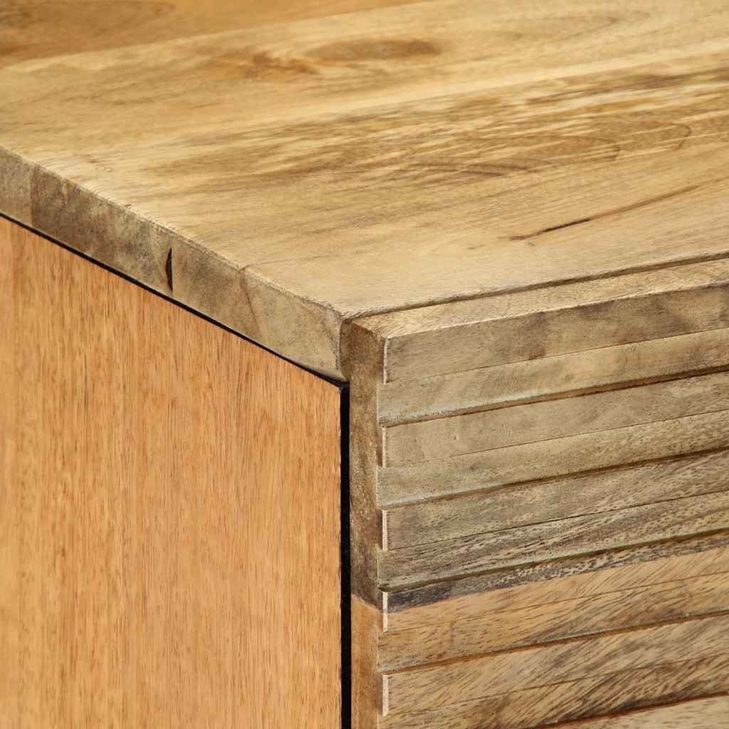 Comodino Marrone 40x33x46 cm in Legno Massello di Mango - homemem39