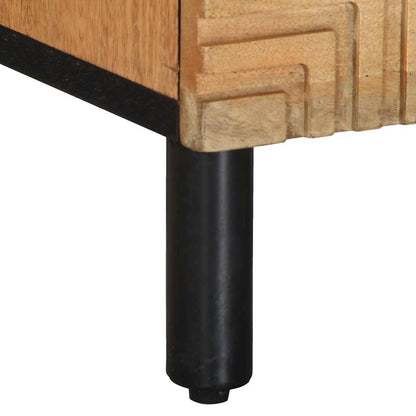 Comodino Marrone 40x33x46 cm in Legno Massello di Mango - homemem39