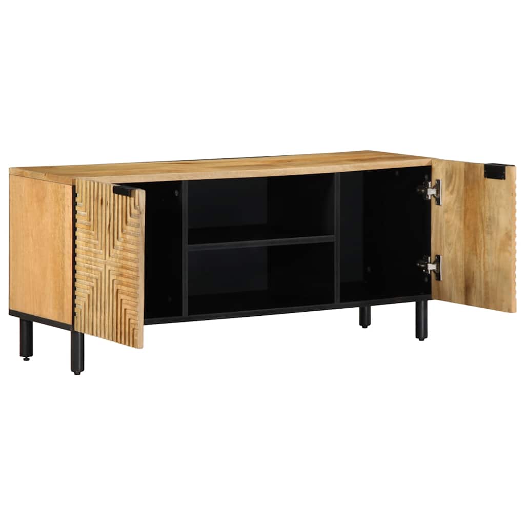 Mobile Porta TV Marrone 105x33x46cm in Legno Massello di Mango - homemem39
