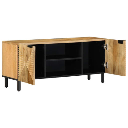 Mobile Porta TV Marrone 105x33x46cm in Legno Massello di Mango - homemem39
