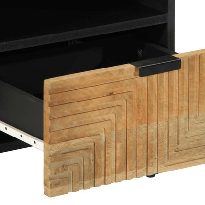 Comodino Marrone 40x33x46 cm in Legno Massello di Mango - homemem39