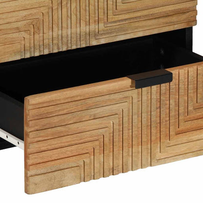 Comodino Marrone 50x33x60 cm in Legno Massello di Mango - homemem39