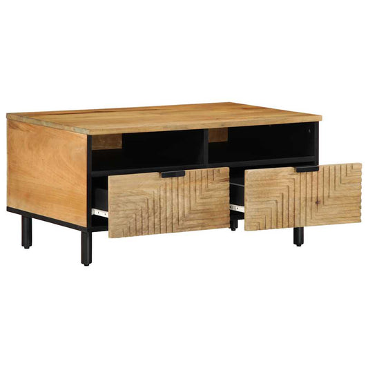 Tavolino da Salotto Marrone 80x54x40 cm Legno Massello di Mango | homemem39