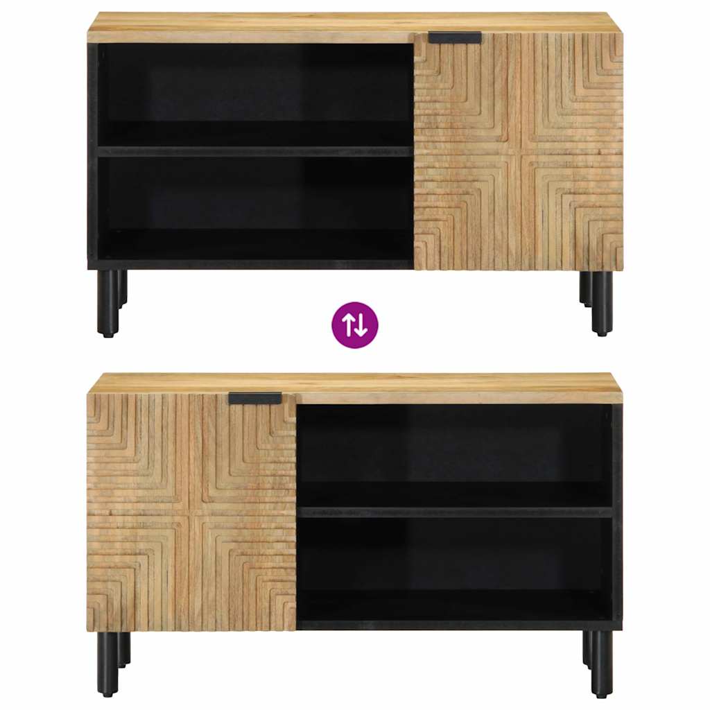 Mobile Porta TV Marrone 80x31,5x46cm in Legno Massello di Mango - homemem39