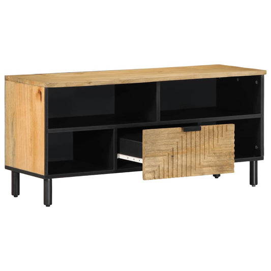Mobile Porta TV Marrone 100x33x46 cm in Legno Massello di Mango - homemem39