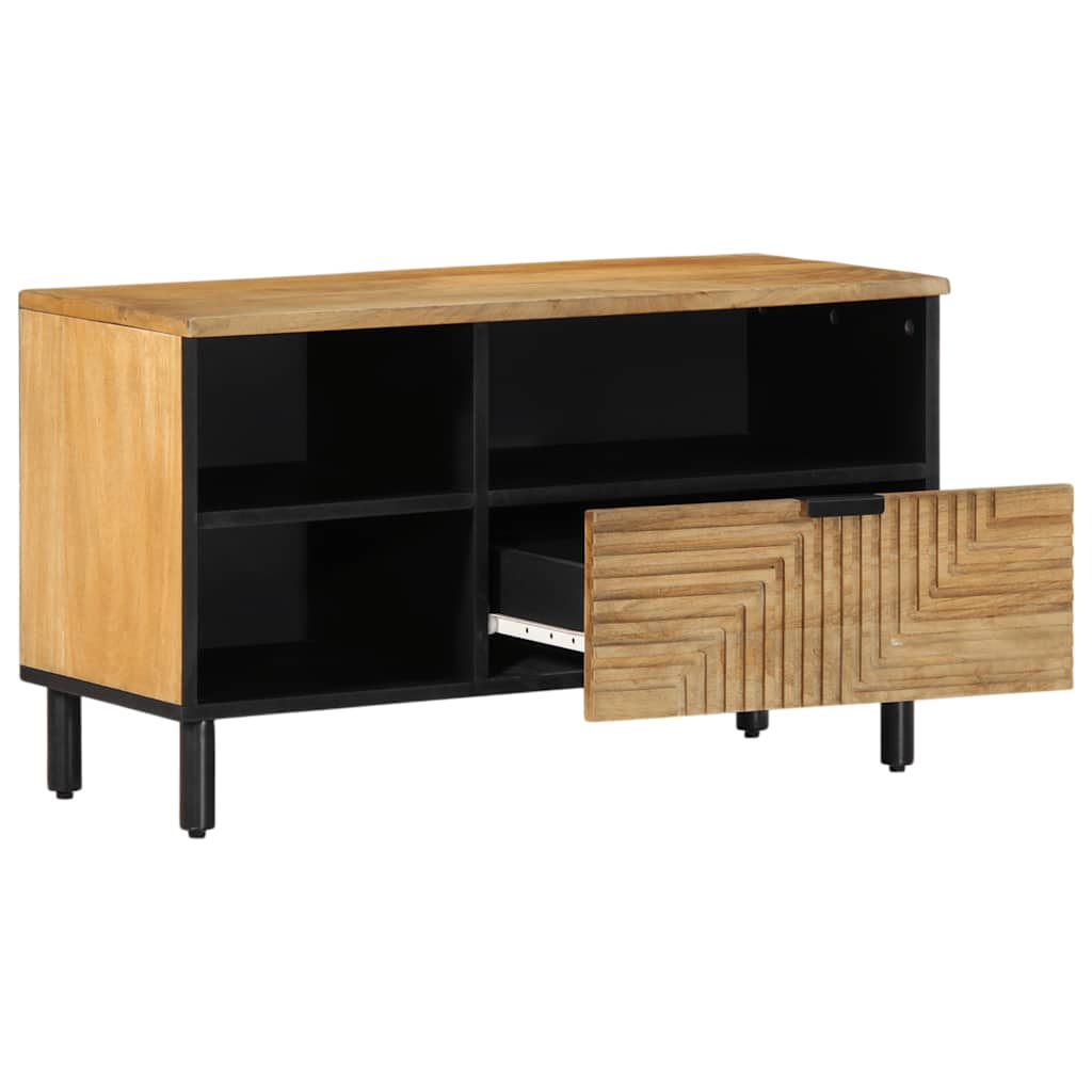 Mobile Porta TV Marrone 80x33x46 cm in Legno Massello di Mango - homemem39