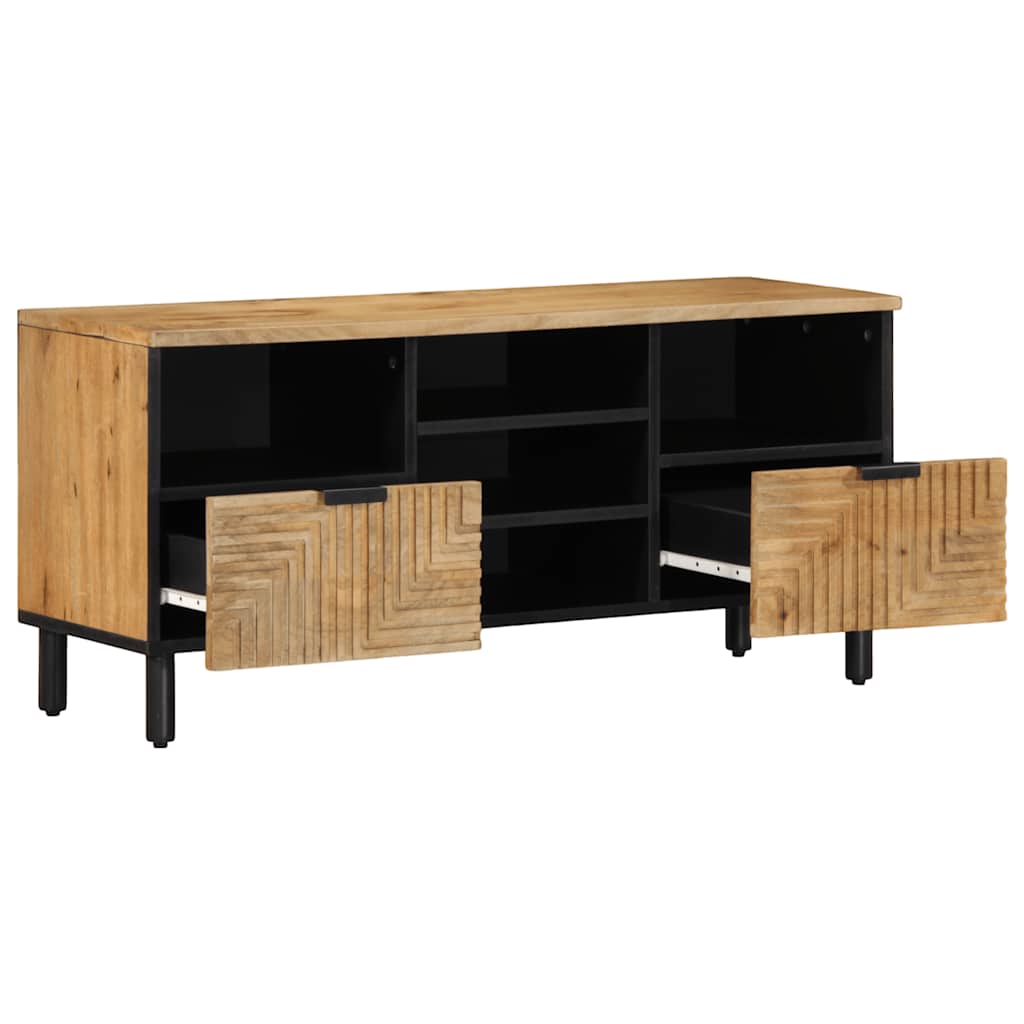 Mobile Porta TV Marrone 100x33x46 cm in Legno Massello di Mango - homemem39