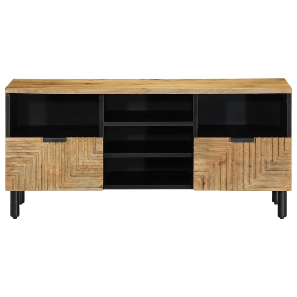 Mobile Porta TV Marrone 100x33x46 cm in Legno Massello di Mango - homemem39