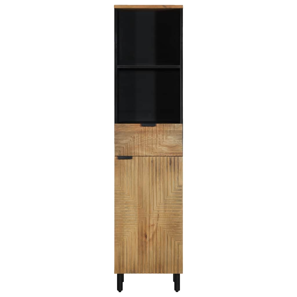Mobile da Bagno Marrone 38x33x160 cm in Legno Massello di Mango