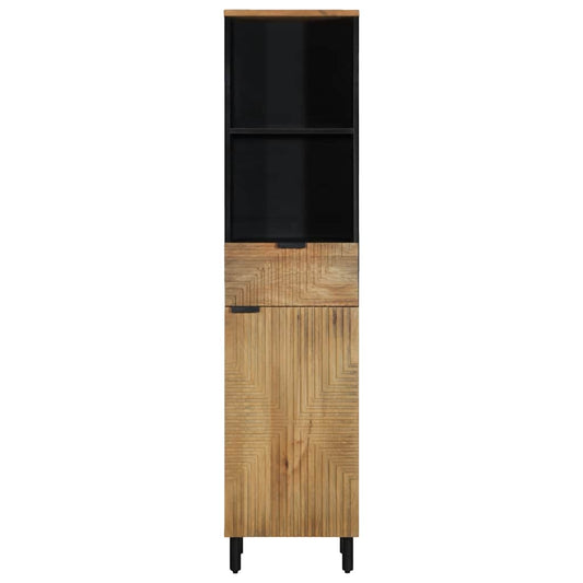 Mobile da Bagno Marrone 38x33x160 cm in Legno Massello di Mango