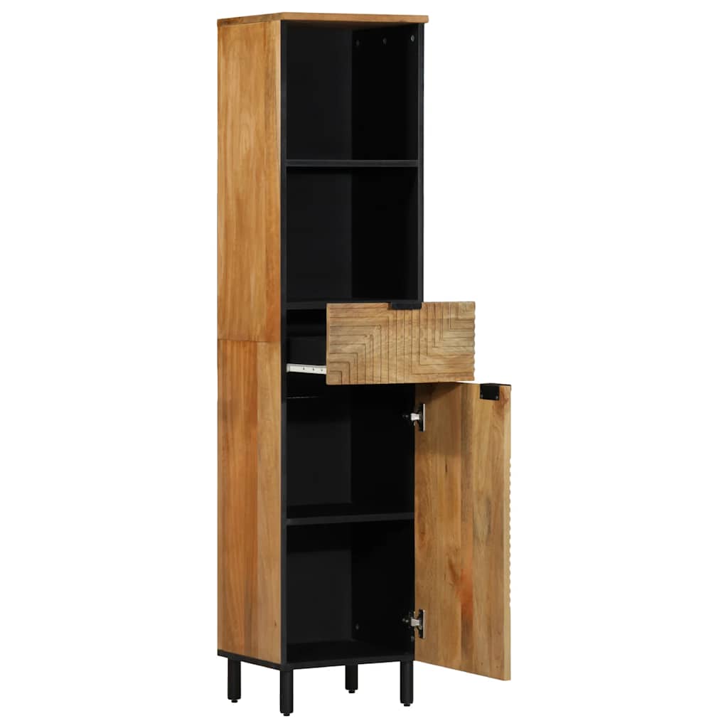 Mobile da Bagno Marrone 38x33x160 cm in Legno Massello di Mango