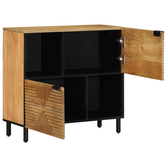 Credenza Marrone 80x33x75 cm in Legno Massello di Mango - homemem39