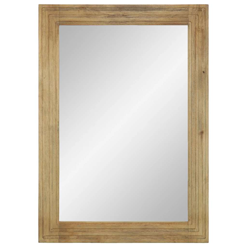 Specchio da Bagno Marrone 50x70x3 cm in Legno Massello di Mango