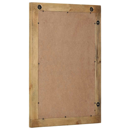 Specchio da Bagno Marrone 50x70x3 cm in Legno Massello di Mango