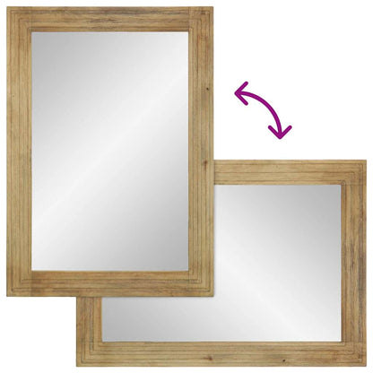 Specchio da Bagno Marrone 50x70x3 cm in Legno Massello di Mango
