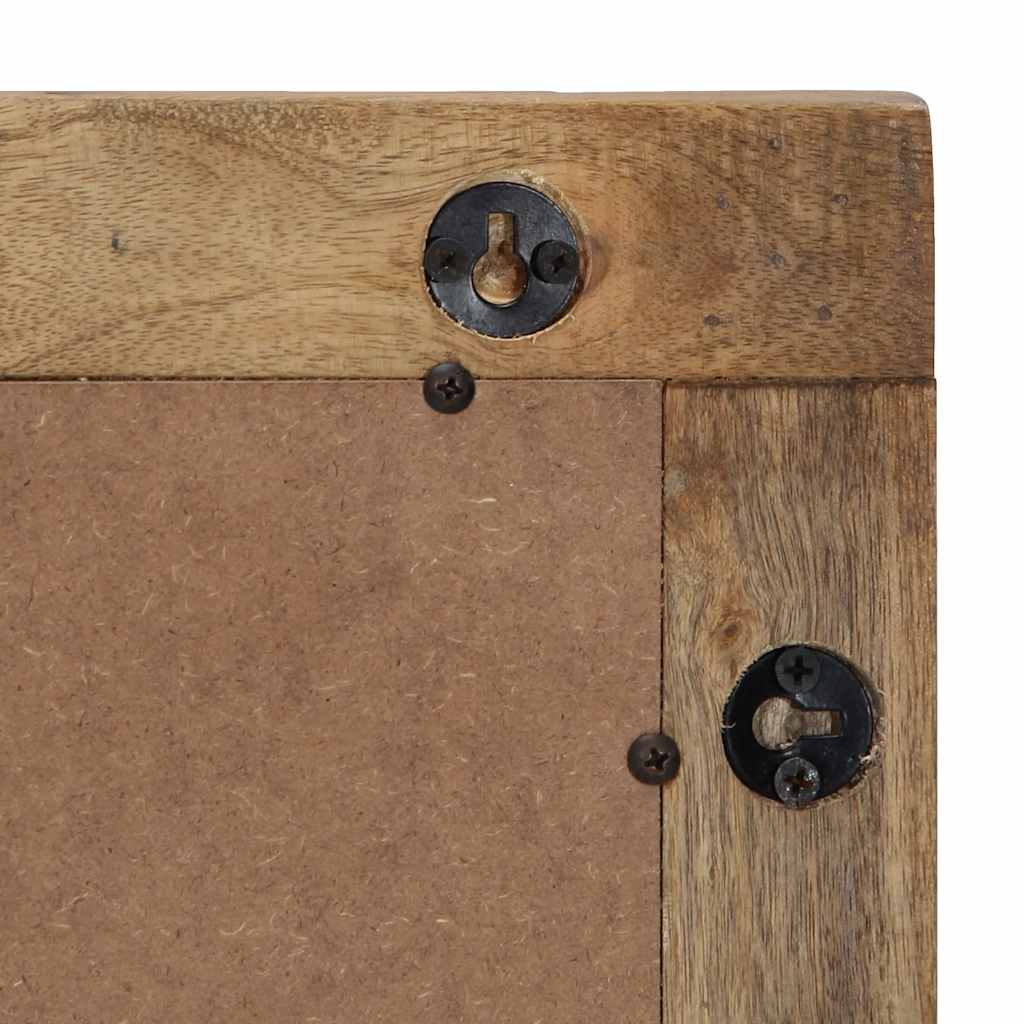 Specchio da Bagno Marrone 50x70x3 cm in Legno Massello di Mango