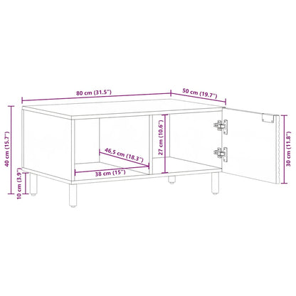 Tavolino da Salotto 80x50x40 cm Legno Massello di Acacia | homemem39