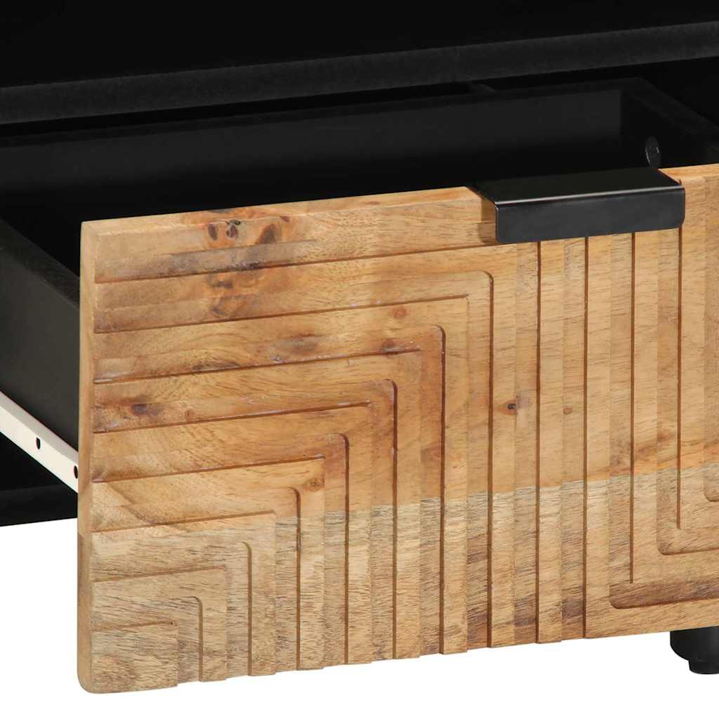 Comodino 40x33x46 cm in Legno Massello di Acacia - homemem39